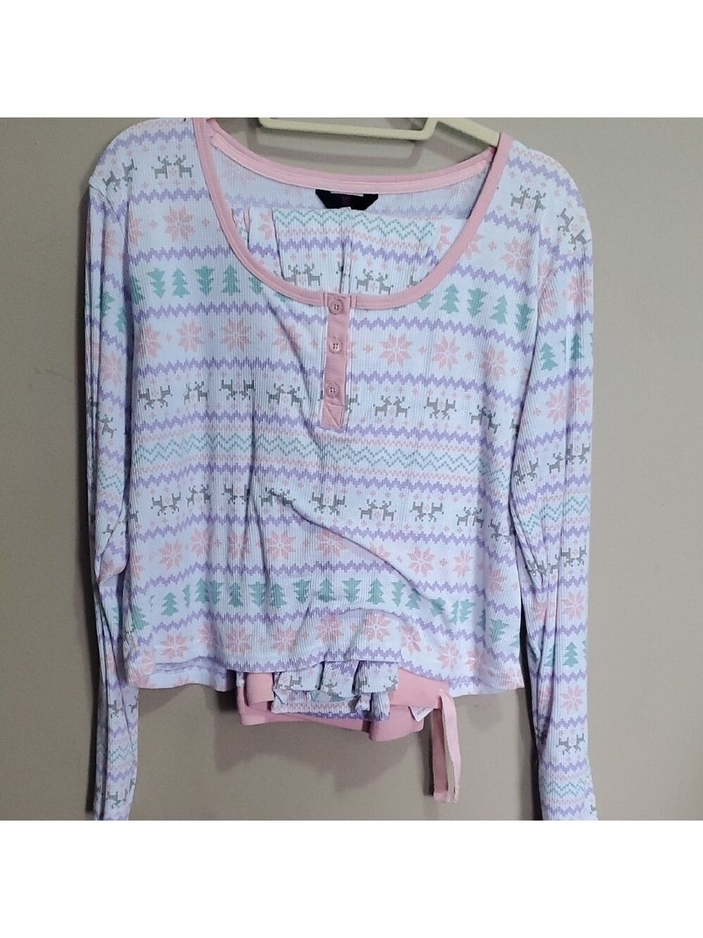 NOBO Pastel Patterned Reindeer Pjammas Size XL